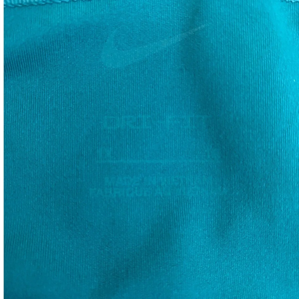 NWOT Nike Teal Leggings with Lime Swoosh Accent - Picture 6 of 12
